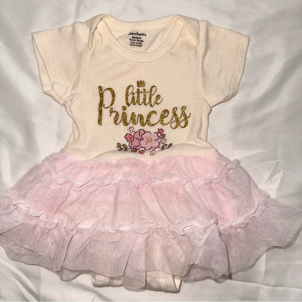 Gerber Gold and Pink Floral Bodysuit